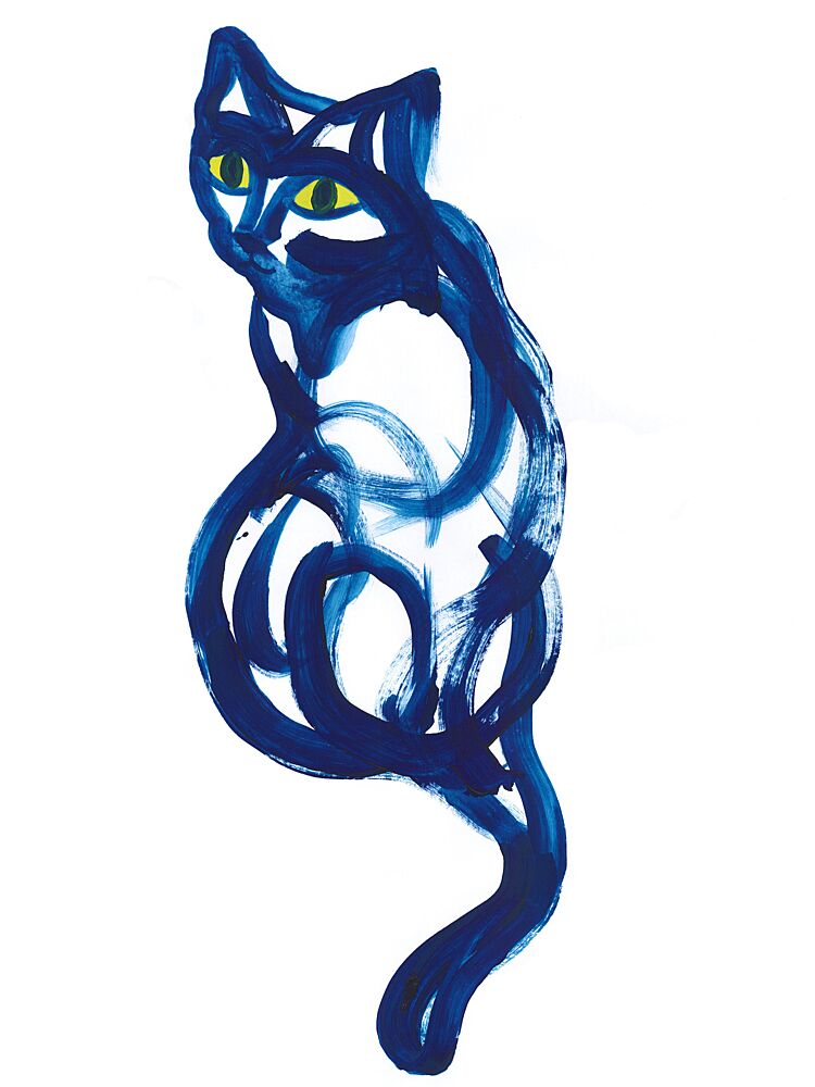 Blue Abstract Cat art print by Isabelle Brent for $57.95 CAD