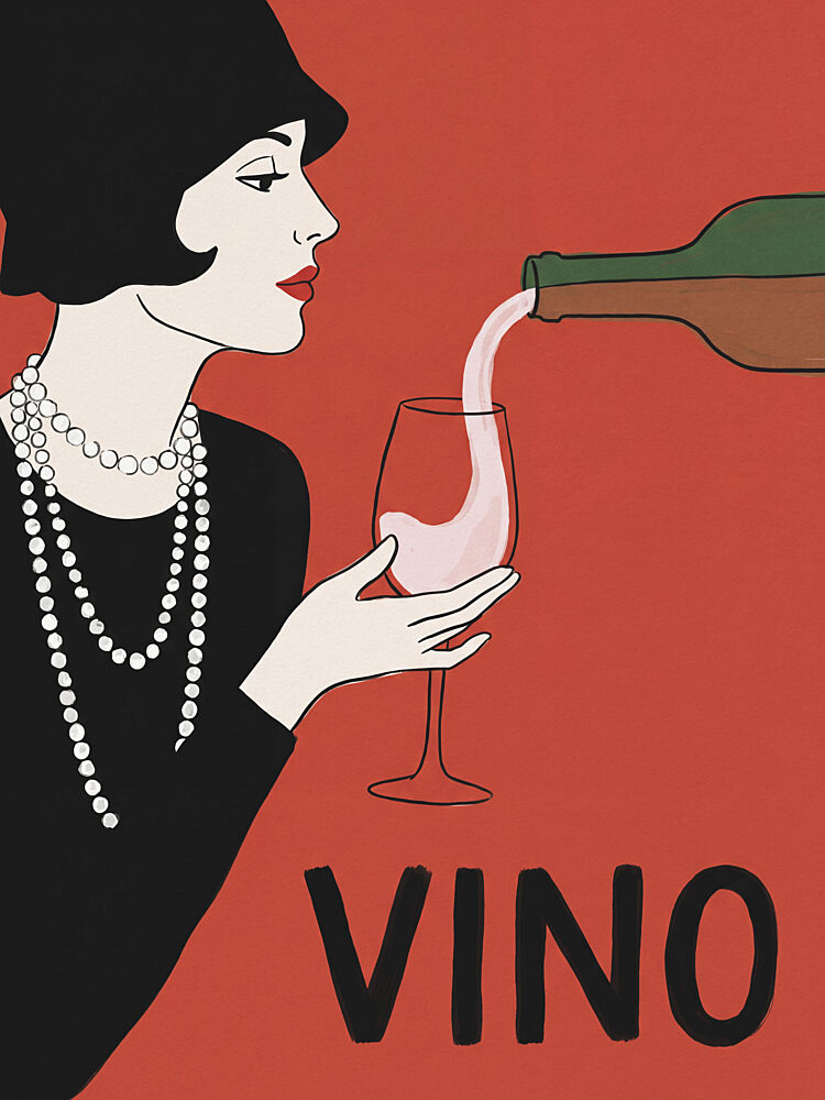 Elegant Flapper Wine Pour art print by Andreas Magnusson for $57.95 CAD