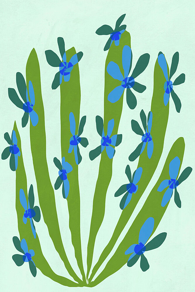 Blue Floral Stems art print by Treechild for $57.95 CAD