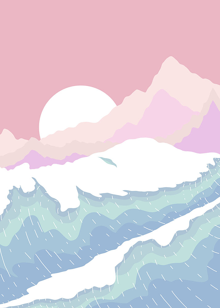 Pastel Mountain Waves art print by Stephen Wade for $57.95 CAD