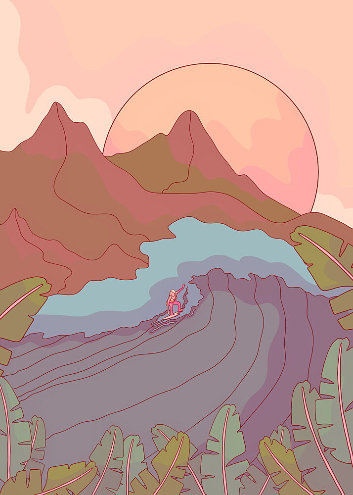 Tropical Surf Sunset art print by Stephen Wade for $57.95 CAD