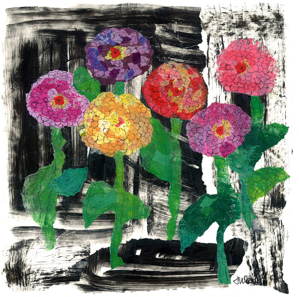 Vibrant Floral Collage art print by Jules Gissler for $57.95 CAD