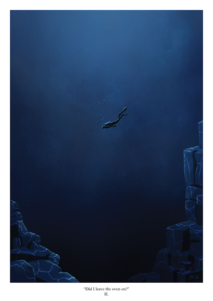 Deep Blue Diver art print by Jake Waldron for $57.95 CAD