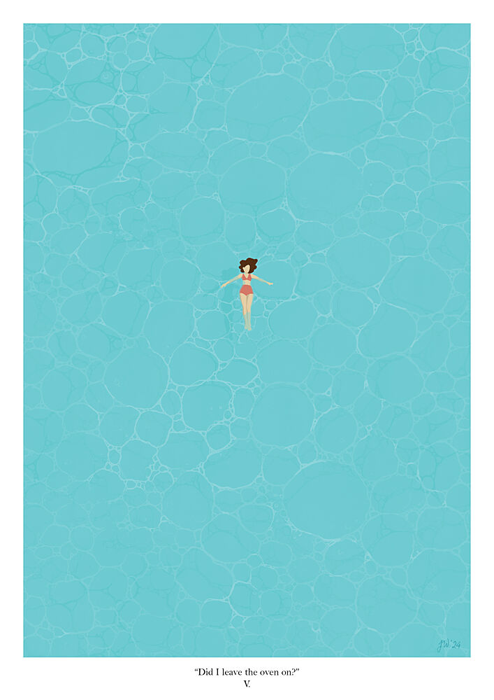 Floating Woman Blue Water art print by Jake Waldron for $57.95 CAD