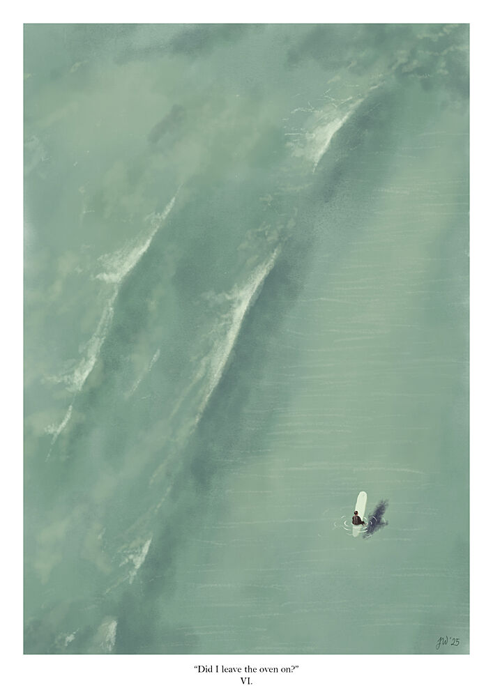 Lone Surfer Deep Ocean art print by Jake Waldron for $57.95 CAD