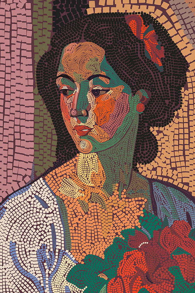 Vibrant Mosaic Portrait art print by Treechild for $57.95 CAD