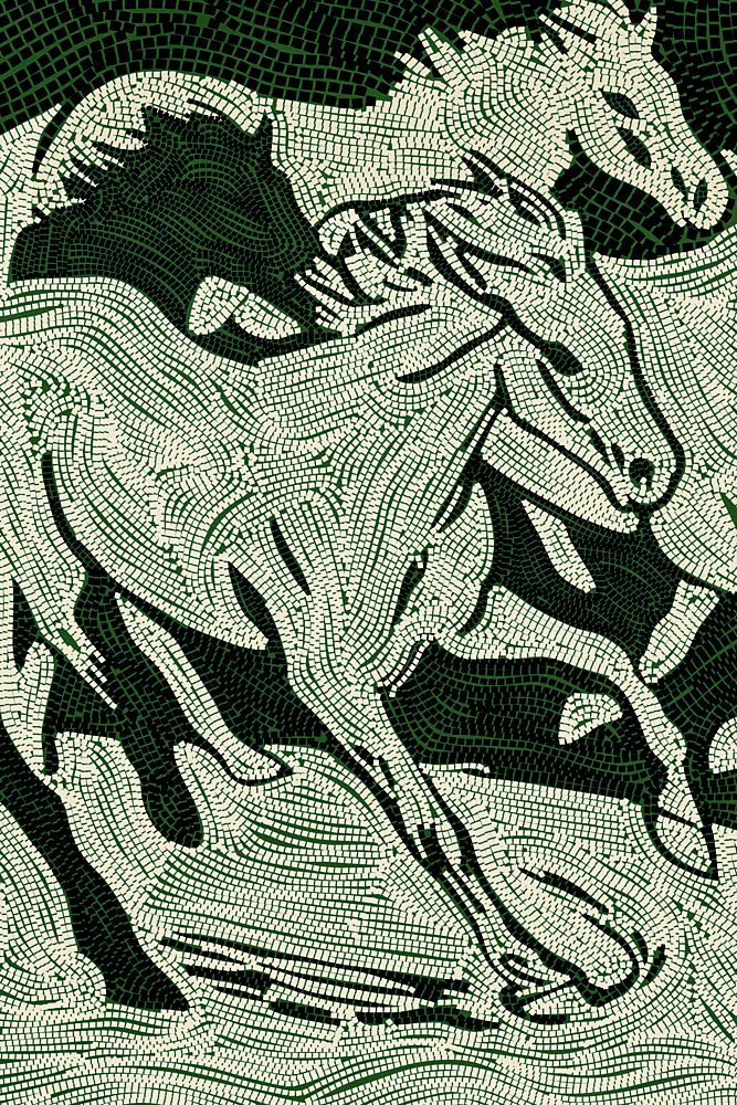 Flowing Green Horses art print by Treechild for $57.95 CAD