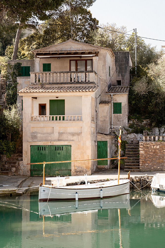 Mediterranean Boathouse art print by Henrike Schenk for $57.95 CAD
