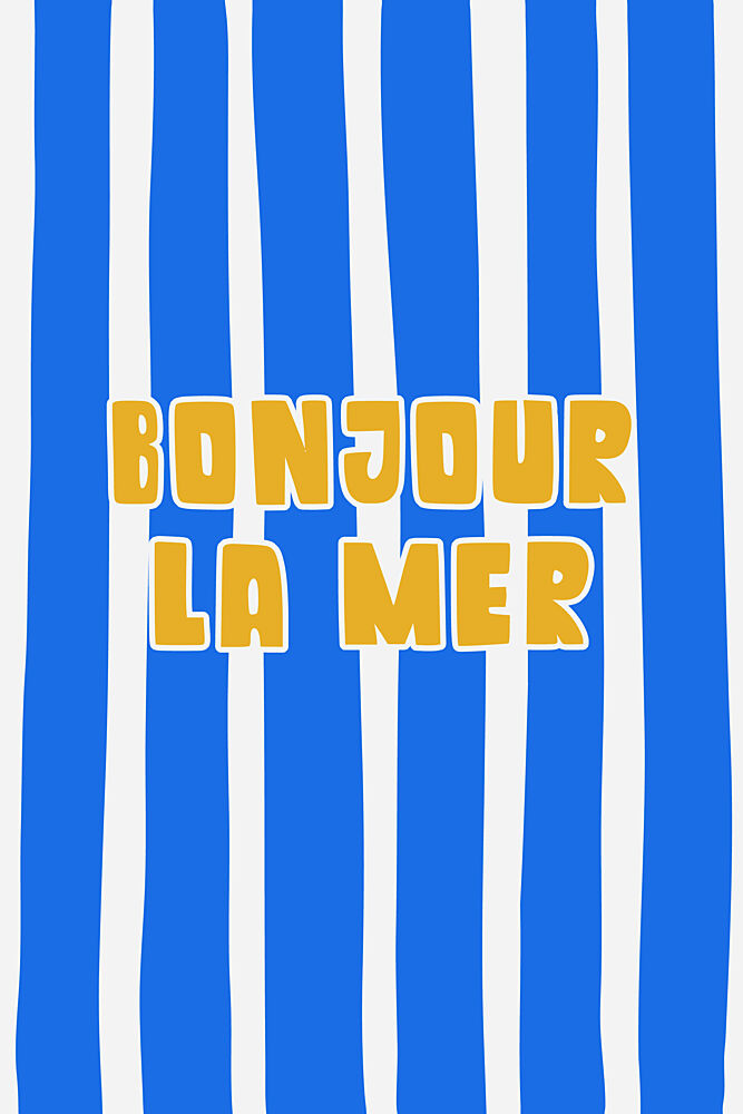 Bonjour la Mer Nautical Stripes art print by Treechild for $57.95 CAD
