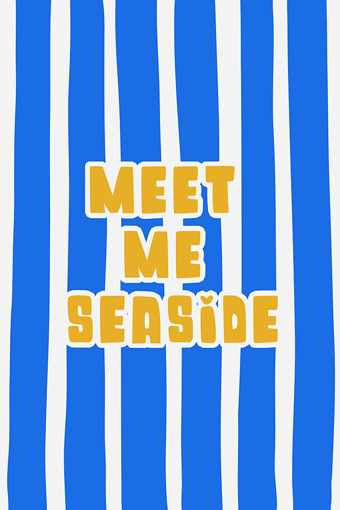 Striped Seaside Invitation art print by Treechild for $57.95 CAD