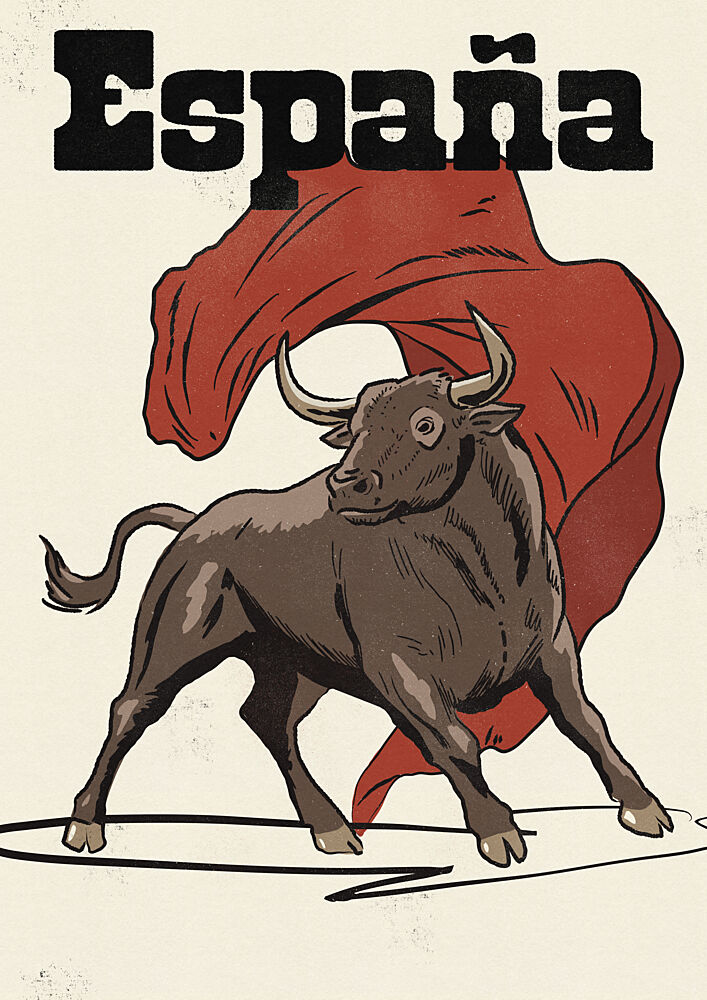 Powerful Spanish Bull art print by Nicholas for $57.95 CAD