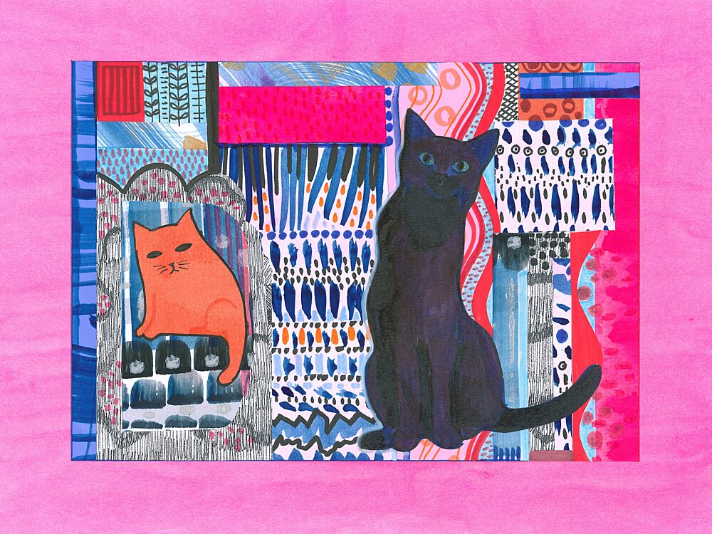 Vibrant Patterned Cats art print by Isabelle Brent for $57.95 CAD