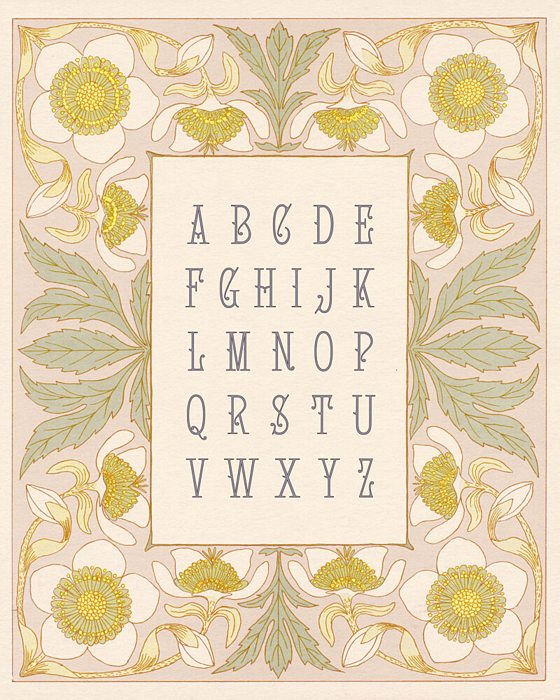 Elegant Floral Alphabet art print by Wild Violets for $57.95 CAD