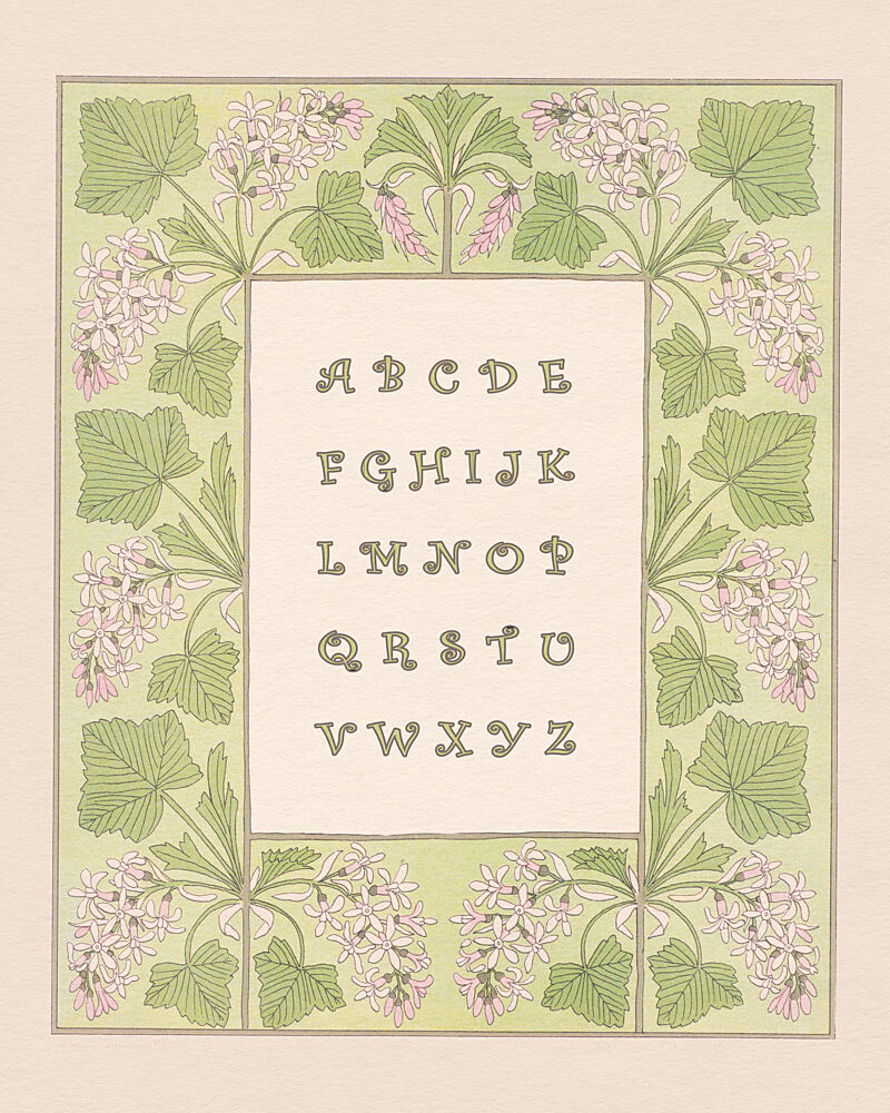 Botanical Alphabet Frame art print by Wild Violets for $57.95 CAD