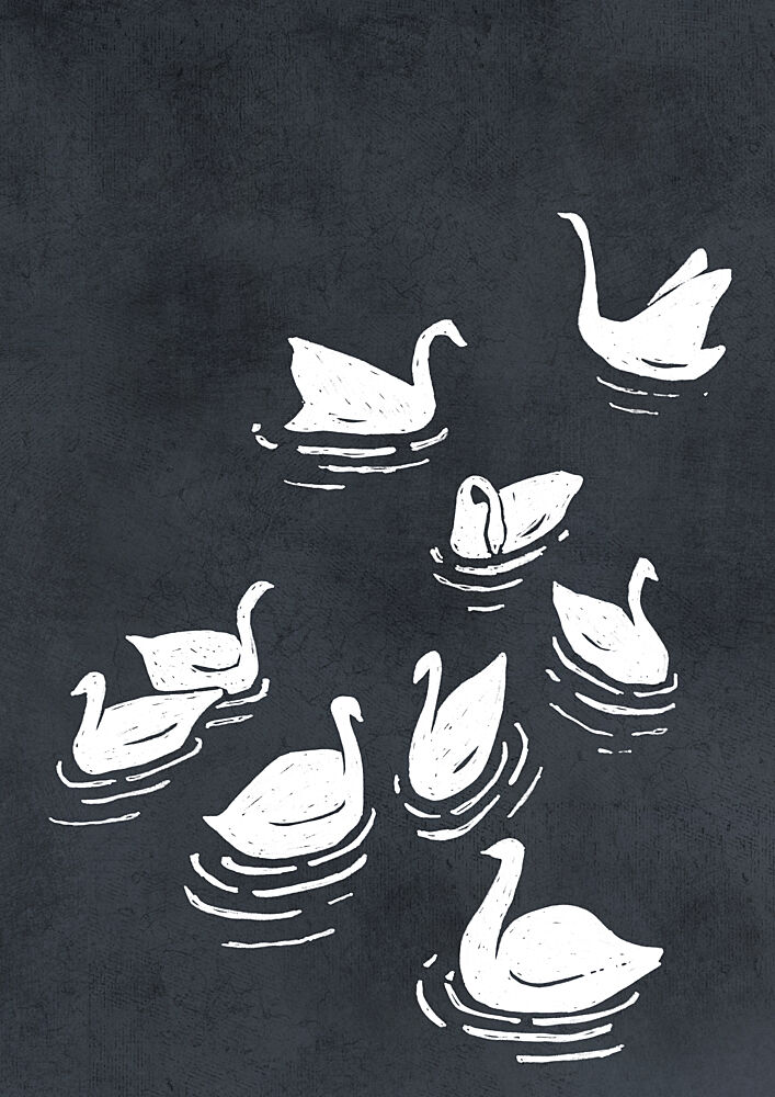 Elegant Swans Drawing art print by Rosana Laiz Blursbyai for $57.95 CAD