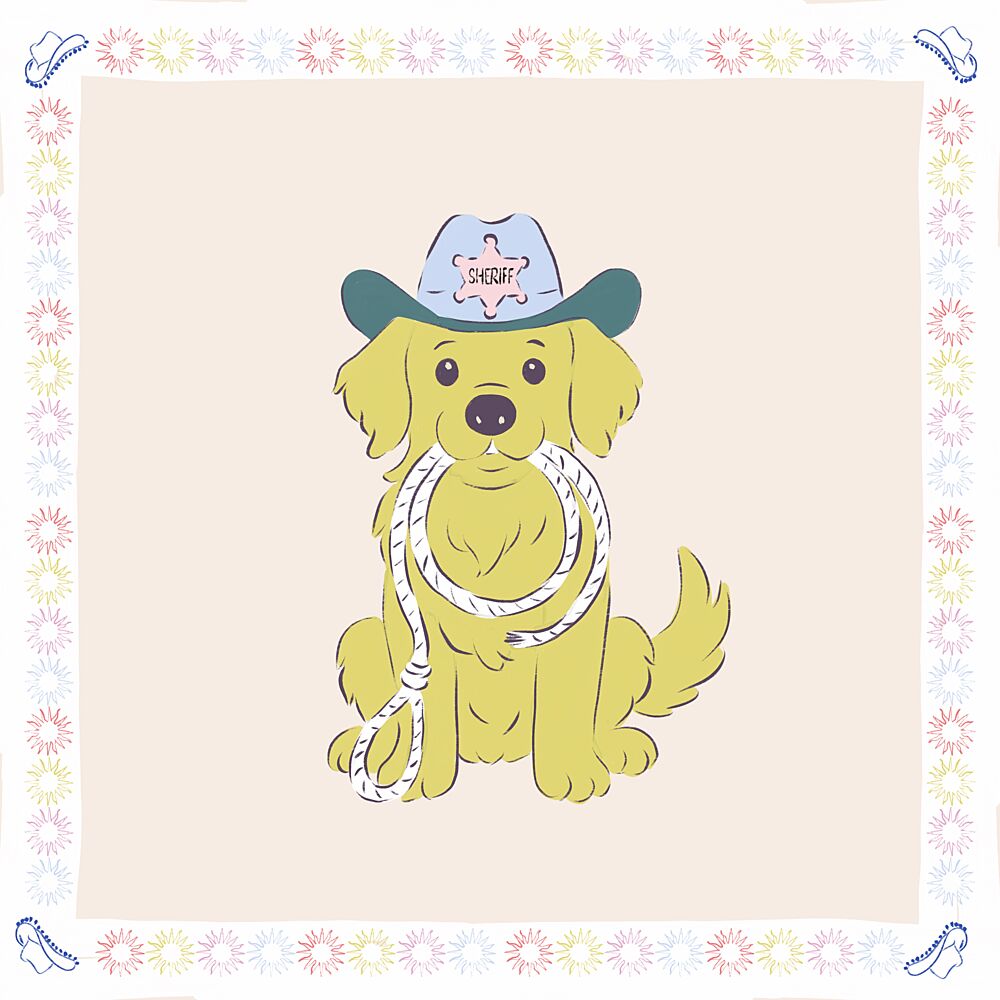 Cute Cowboy Dog art print by Radhika Modi for $57.95 CAD