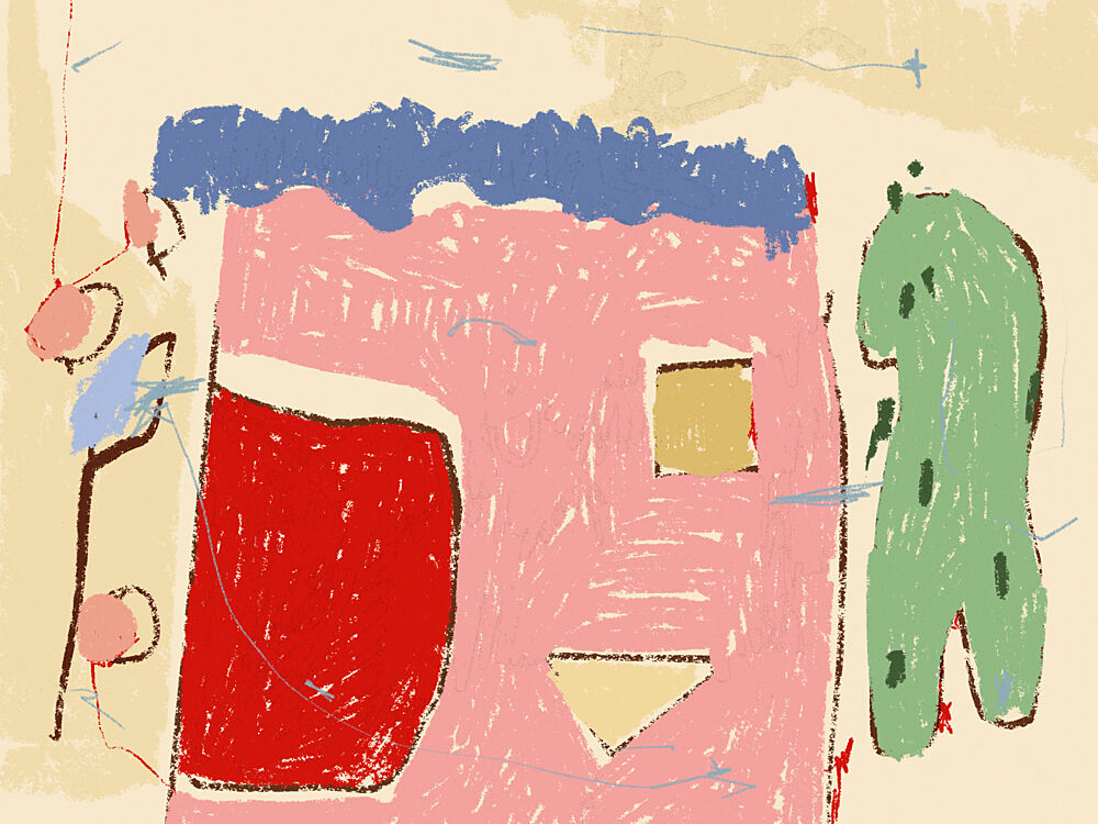 Naive House and Creature art print by Treechild for $57.95 CAD