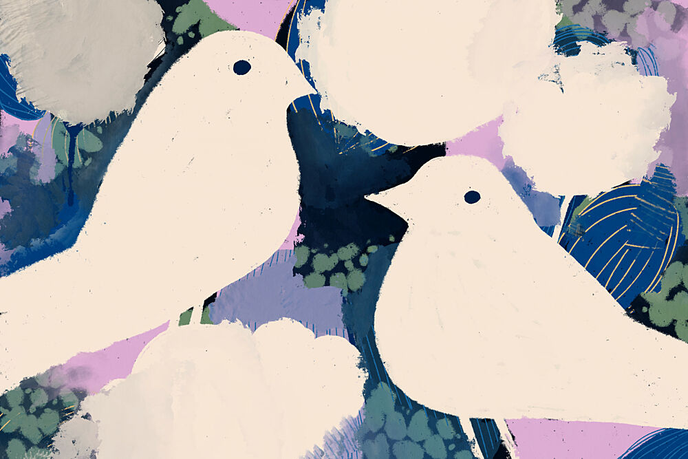 Petalbirds art print by Treechild for $57.95 CAD