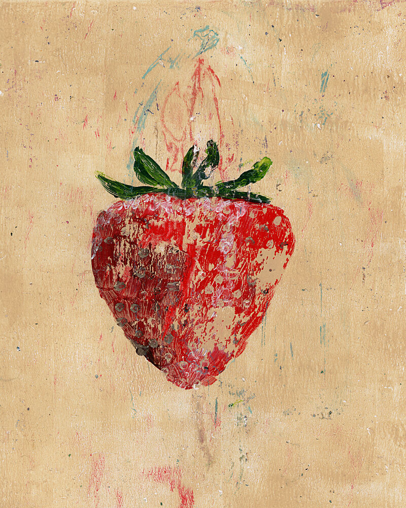 Rustic Painted Strawberry art print by Anna Berends van Loenen for $57.95 CAD