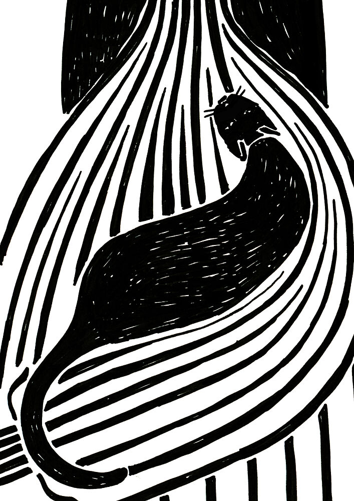 Black Cat Lines art print by Rosana Laiz Blursbyai for $57.95 CAD