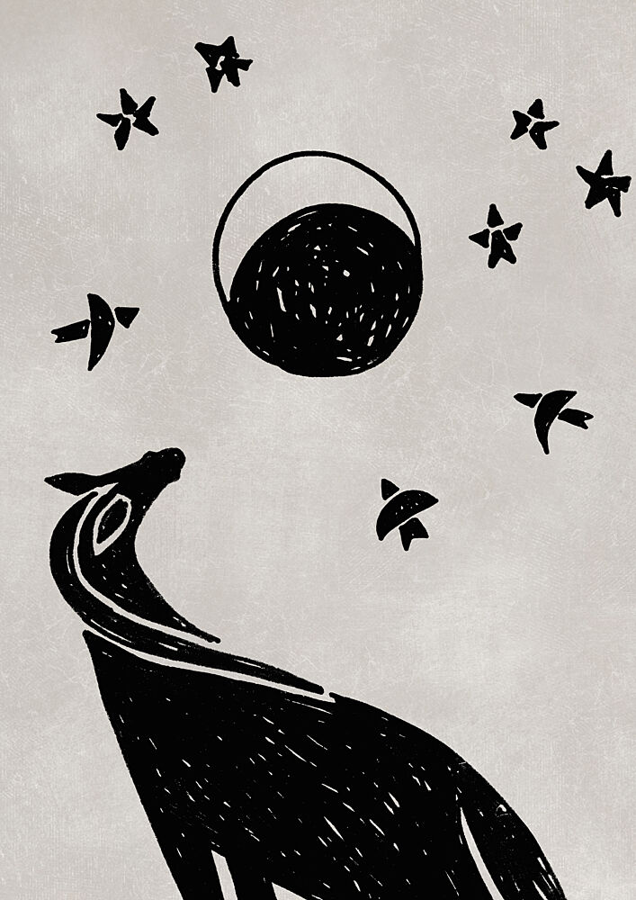 Howling Wolf Moon art print by Rosana Laiz Blursbyai for $57.95 CAD