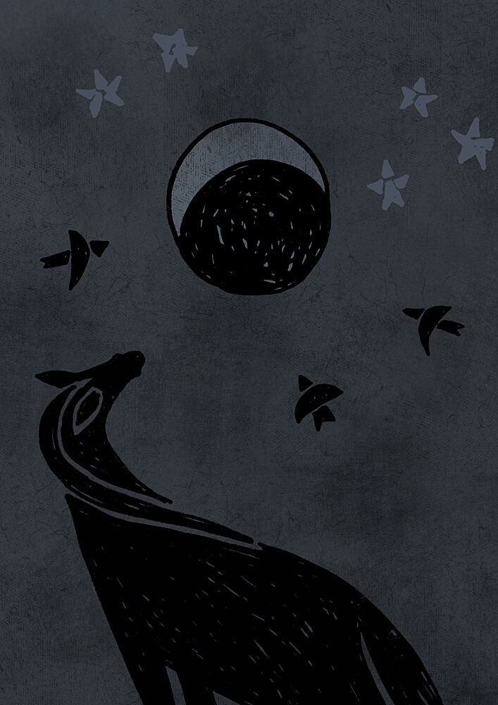 Howling Wolf Moon art print by Rosana Laiz Blursbyai for $57.95 CAD