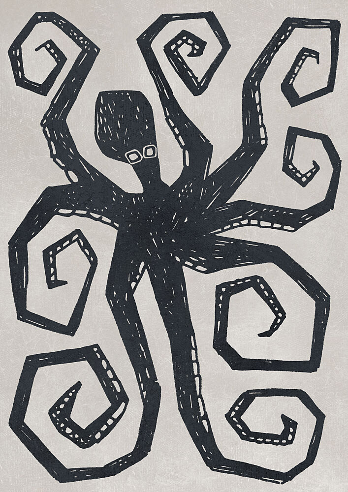 Bold Black Octopus art print by Rosana Laiz Blursbyai for $57.95 CAD