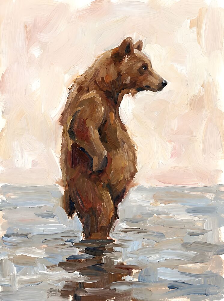 Standing Brown Bear art print by Hugo for $57.95 CAD