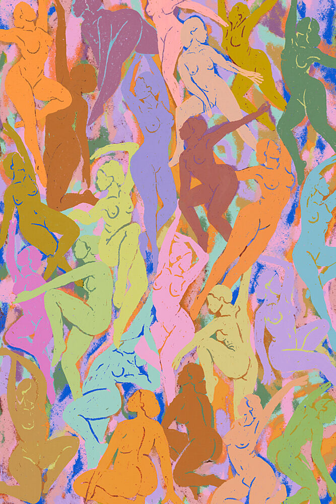 Colorful Dancing Women art print by Treechild for $57.95 CAD