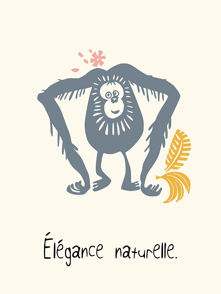 Happy Orangutan Illustration art print by Annick for $57.95 CAD