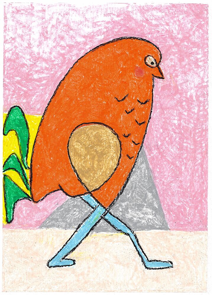 Whimsical Walking Bird art print by Annick for $57.95 CAD