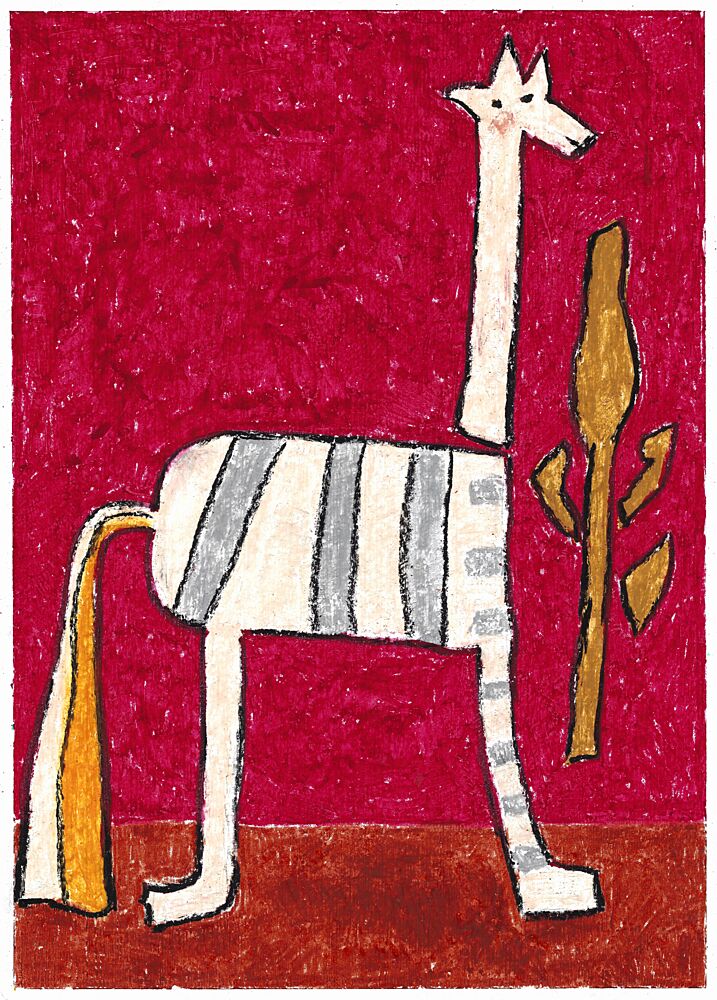 Whimsical Striped Creature art print by Annick for $57.95 CAD