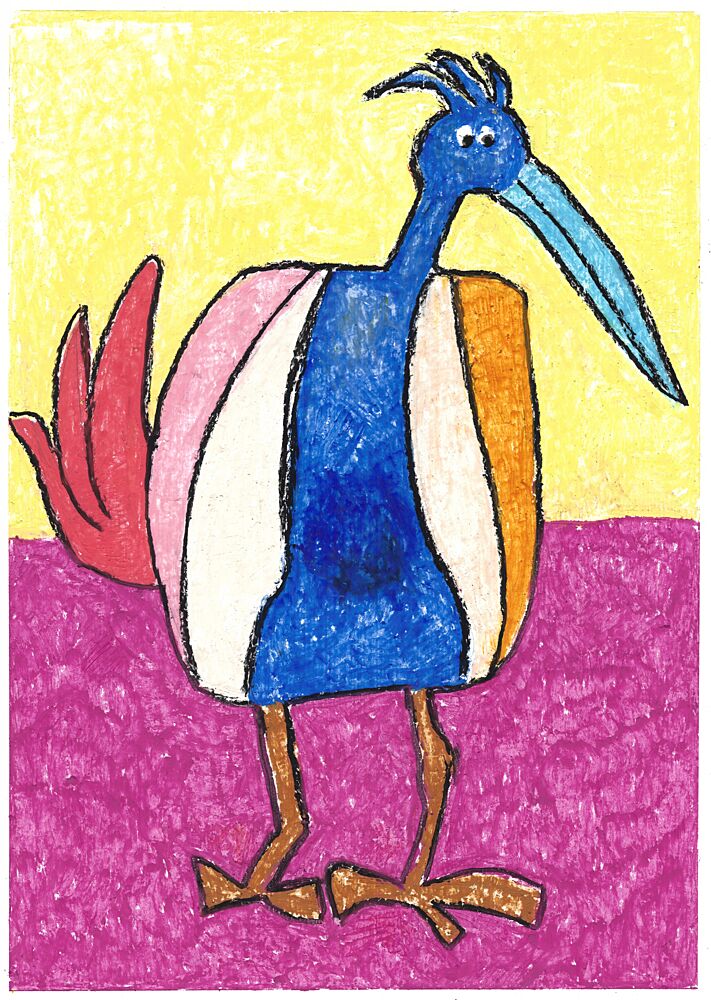 Whimsical Blue Bird art print by Annick for $57.95 CAD