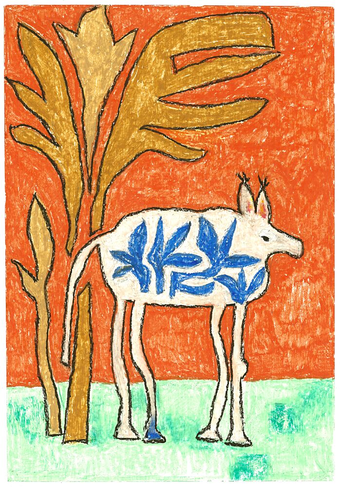Folk Art Forest Animal art print by Annick for $57.95 CAD