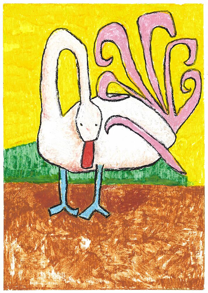 Whimsical Pink Bird art print by Annick for $57.95 CAD