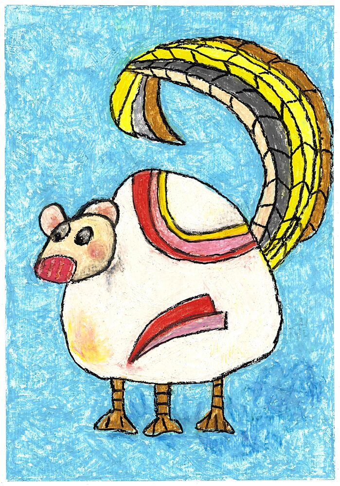 Whimsical Crayon Creature art print by Annick for $57.95 CAD