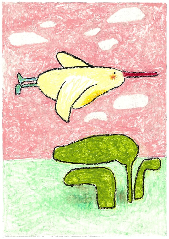 Whimsical Bird Flight art print by Annick for $57.95 CAD