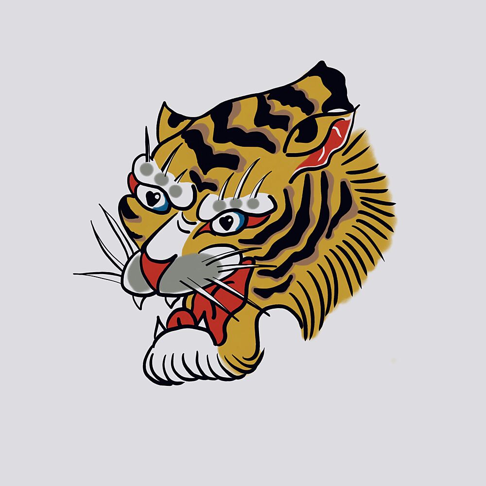 Japanese Tiger Spirit art print by Mela Patterns for $57.95 CAD