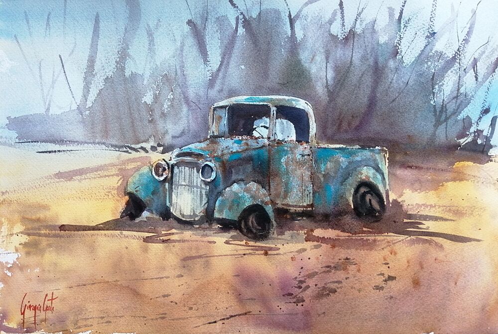 Rusty Blue Pickup Truck art print by Giorgio Gosti for $57.95 CAD