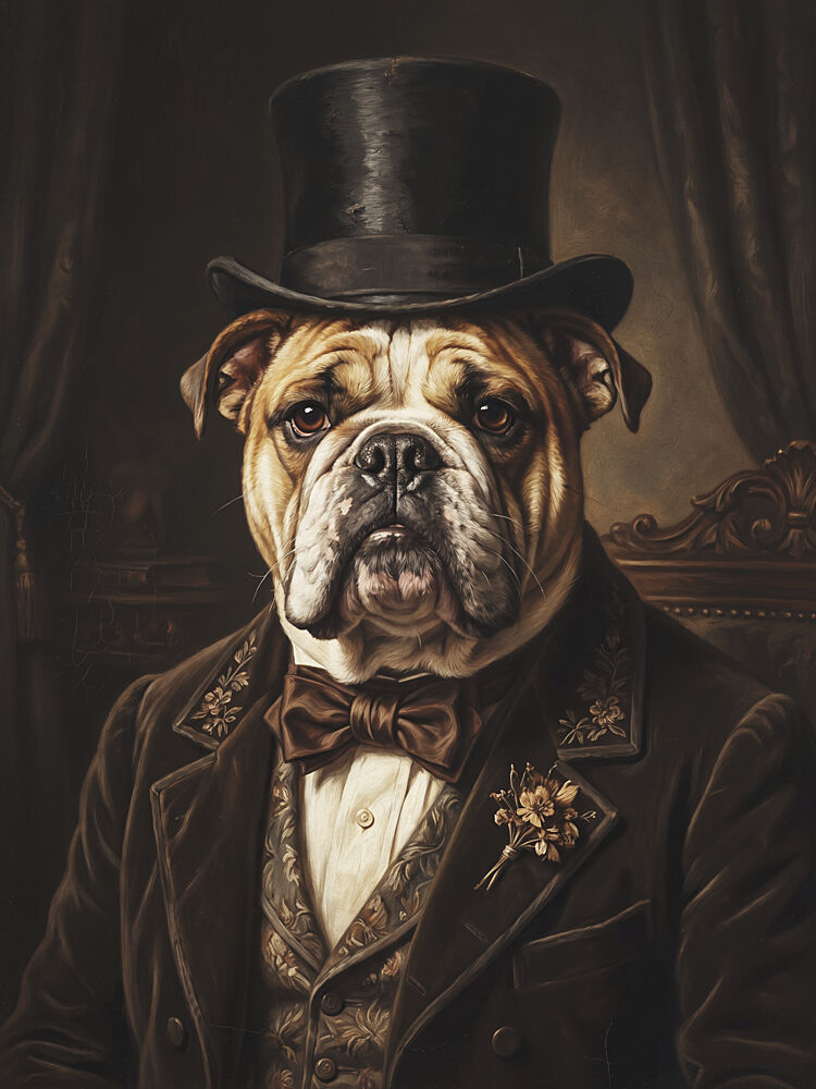 Dapper Bulldog Portrait art print by Andreas Magnusson for $57.95 CAD