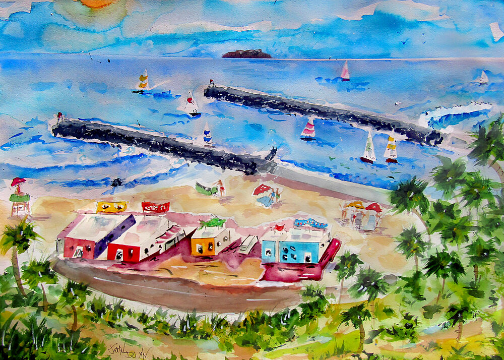 Vibrant Coastal Scene art print by John Dunn for $57.95 CAD