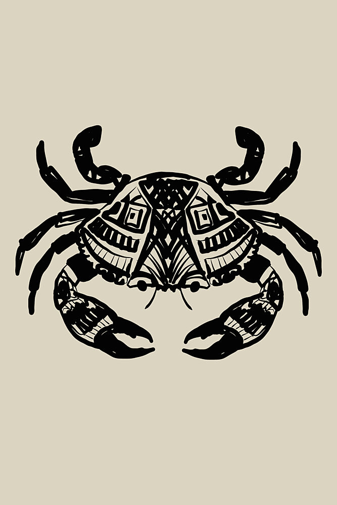 Black Tribal Crab art print by Casa Cartissi for $57.95 CAD