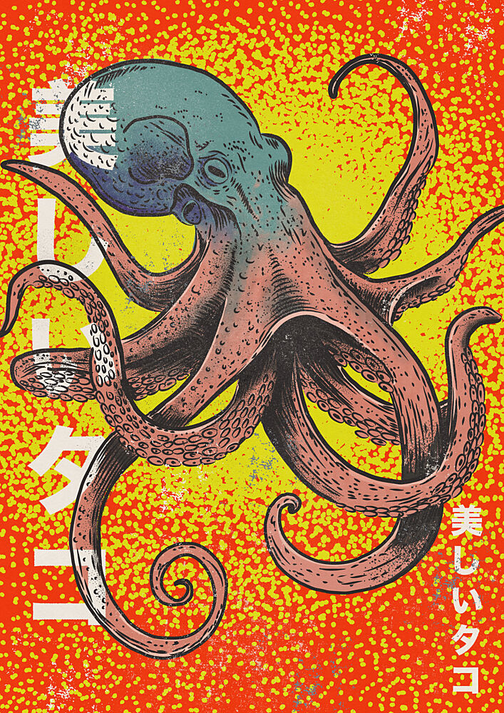 Vibrant Japanese Octopus art print by Nicholas for $57.95 CAD