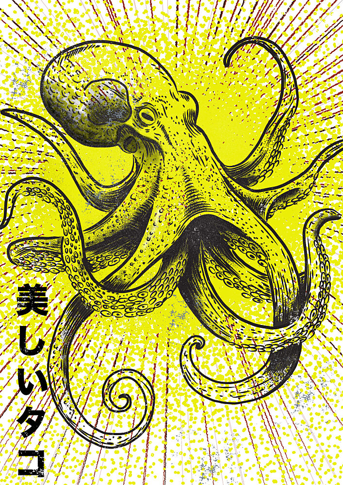 Beautiful Japanese Octopus art print by Nicholas for $57.95 CAD