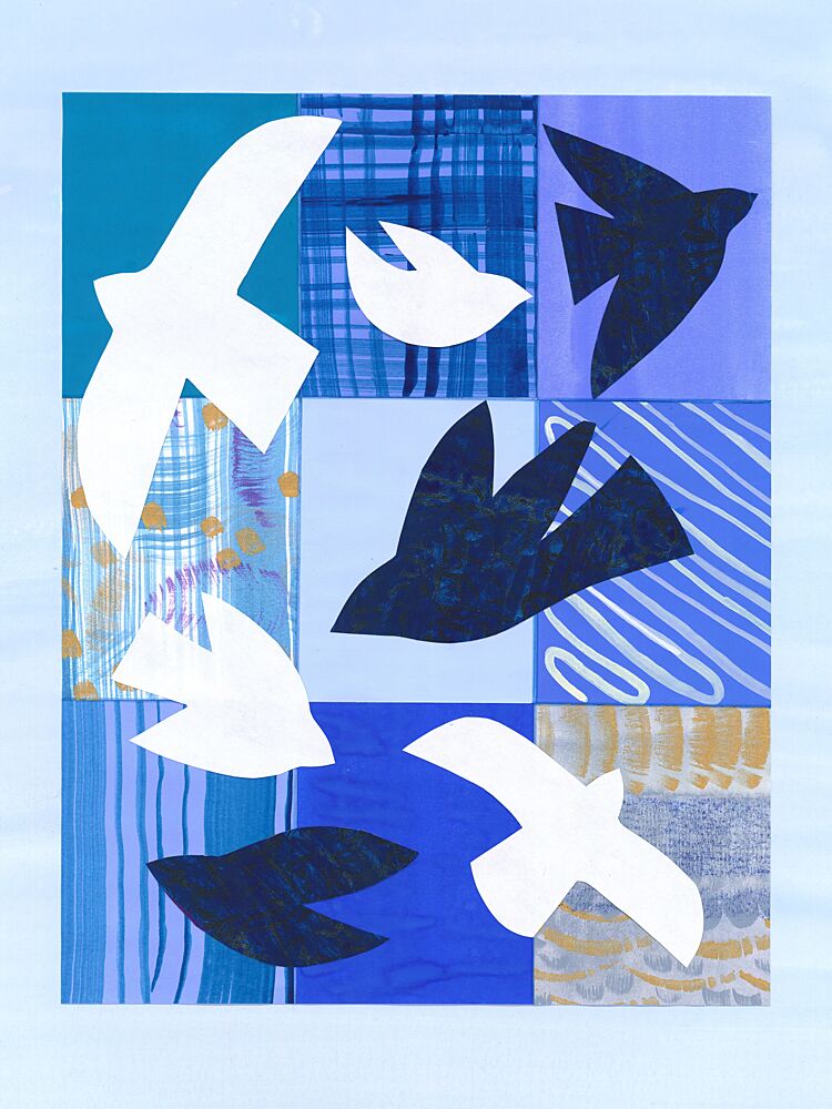Abstract Flying Birds art print by Isabelle Brent for $57.95 CAD