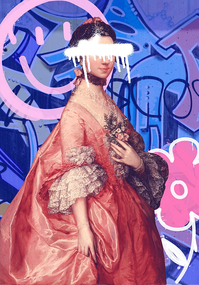 Modern Graffiti Portrait art print by Athene Fritsch for $57.95 CAD