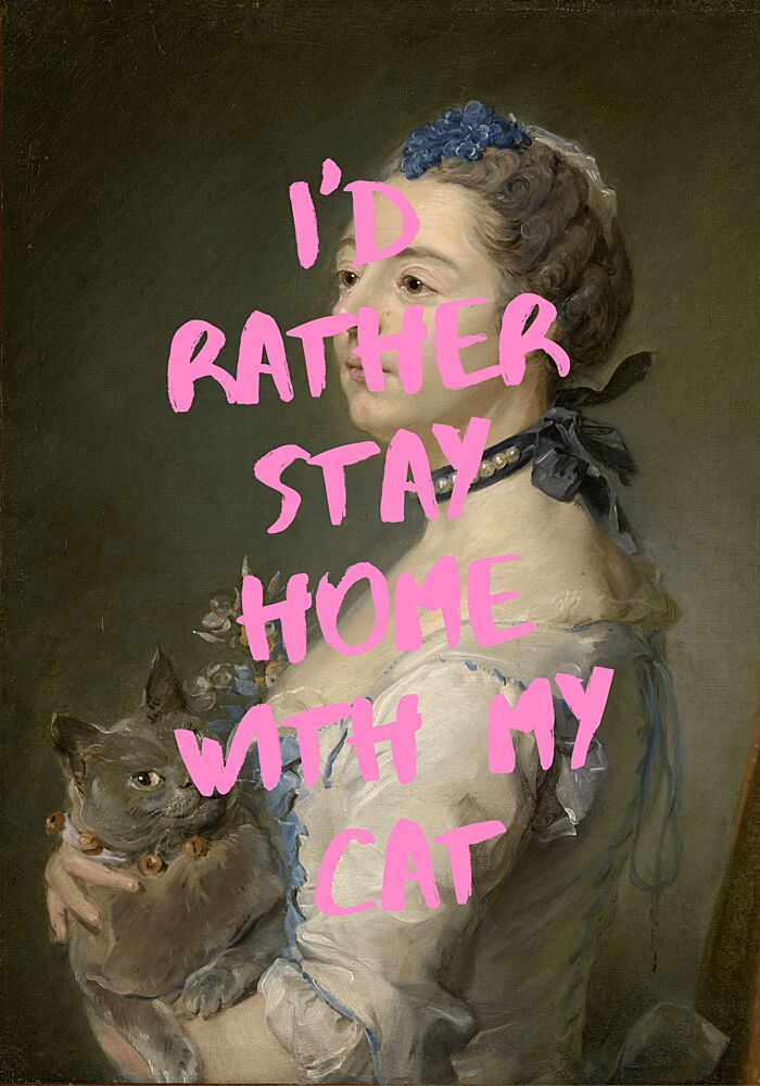 Id Rather Stay Home Cat art print by Athene Fritsch for $57.95 CAD