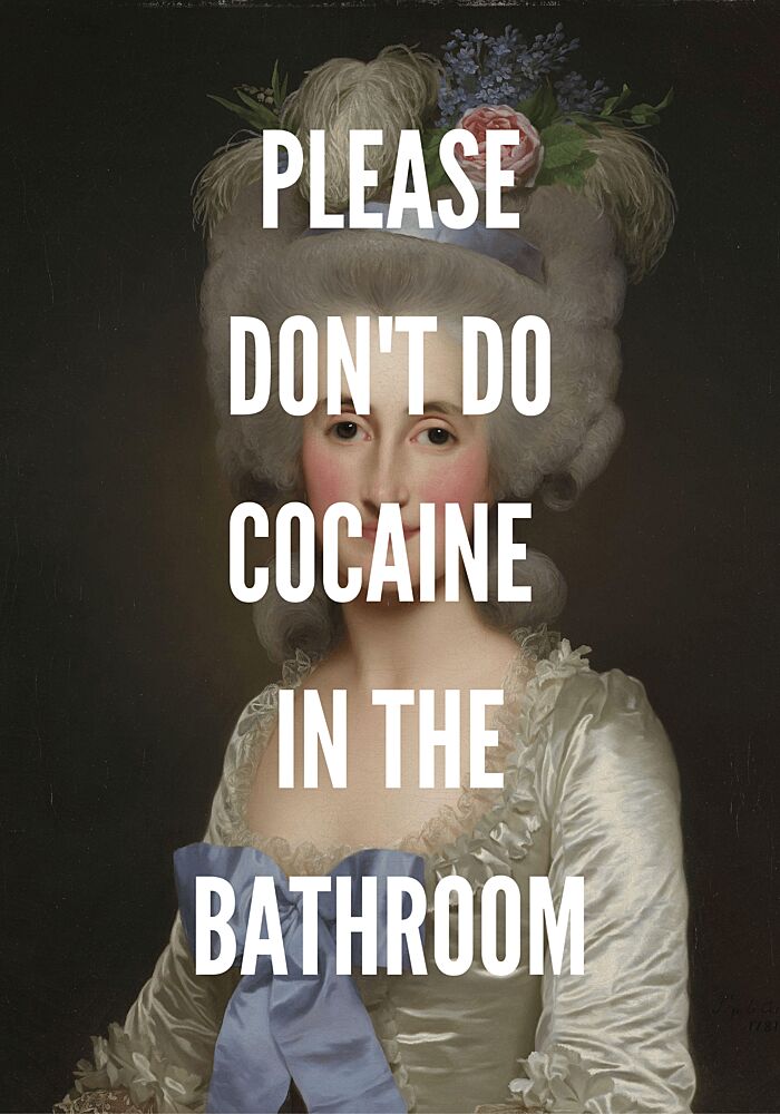 Funny Cocaine Bathroom Portrait art print by Athene Fritsch for $57.95 CAD