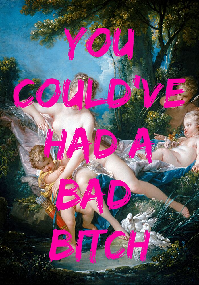 Classical Bad Bitch Quote art print by Athene Fritsch for $57.95 CAD