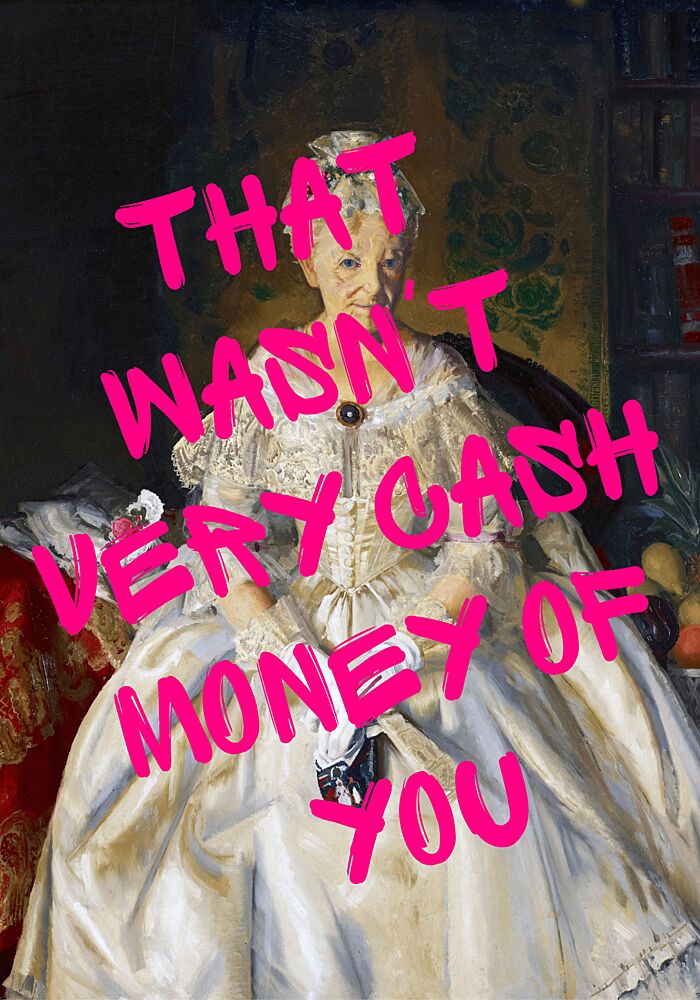 Sarcastic Cash Money Lady art print by Athene Fritsch for $57.95 CAD